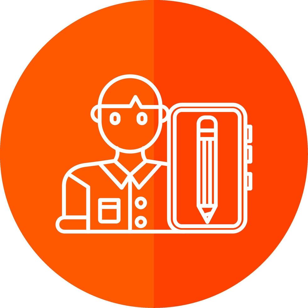Blogger Line Red Circle Icon vector