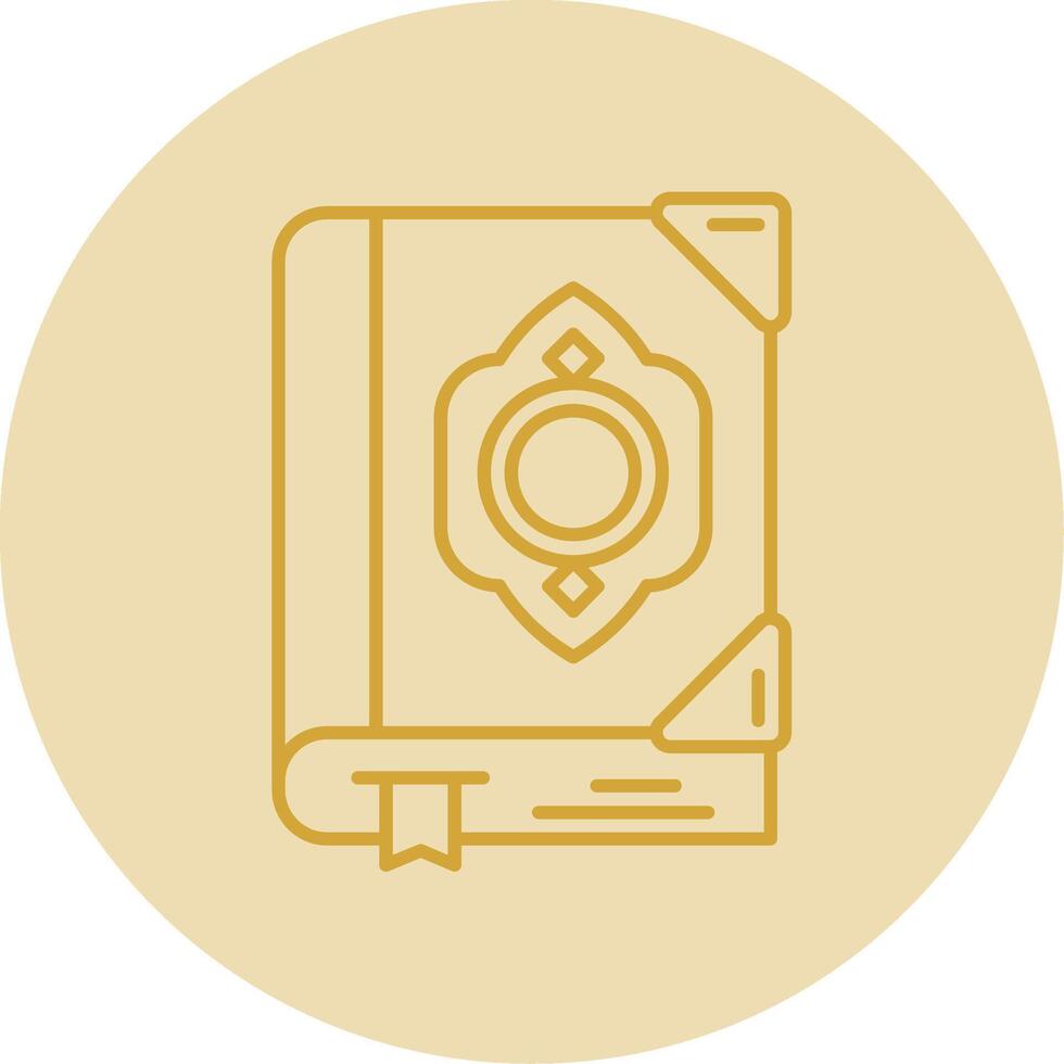 Quran Line Yellow Circle Icon vector
