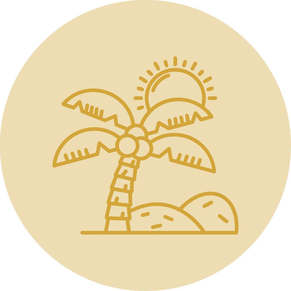 Oasis Line Yellow Circle Icon vector