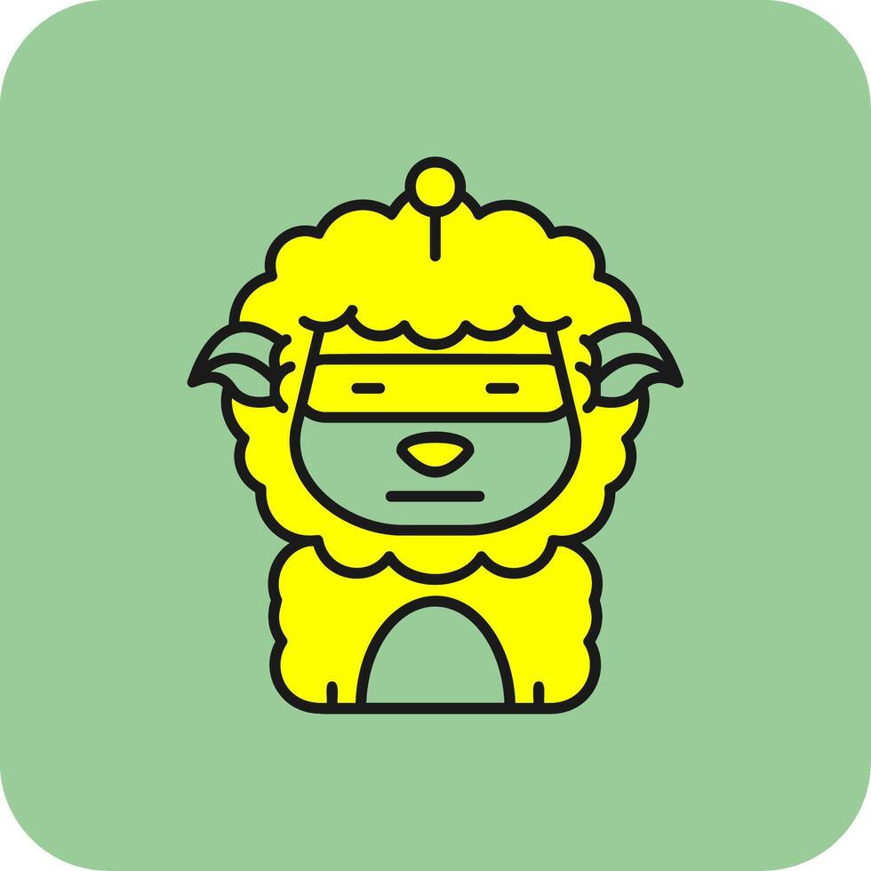 Robot Filled Yellow Icon vector