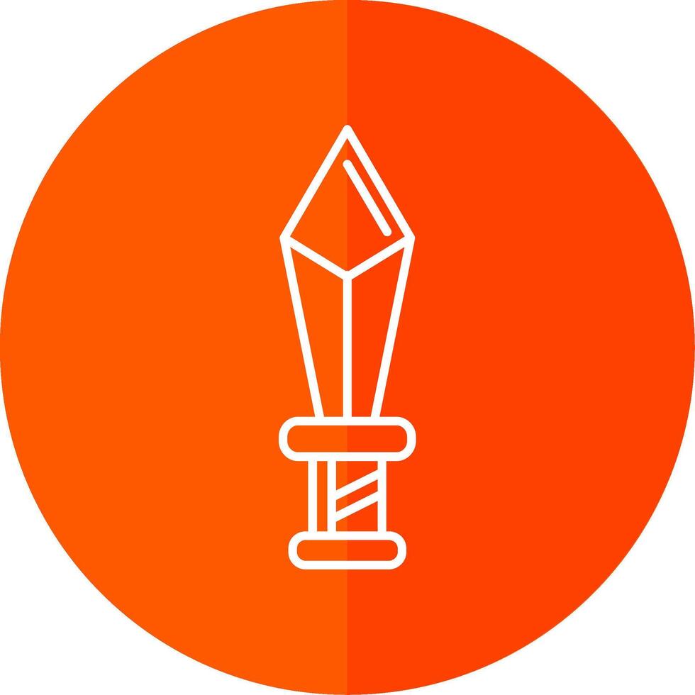 Dagger Line Red Circle Icon vector