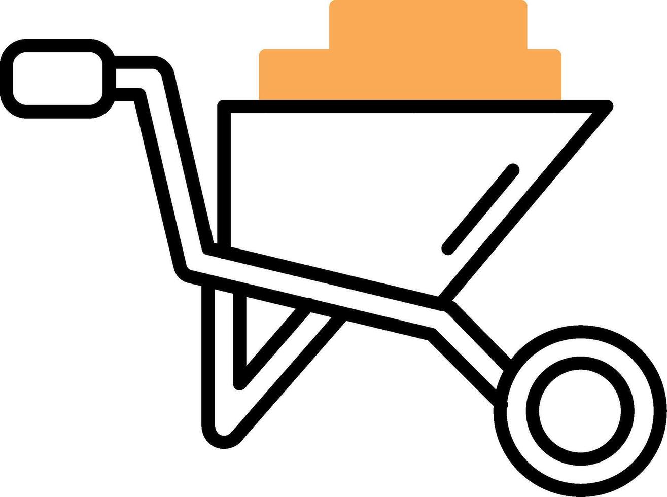 Cart Skined Filled Icon vector