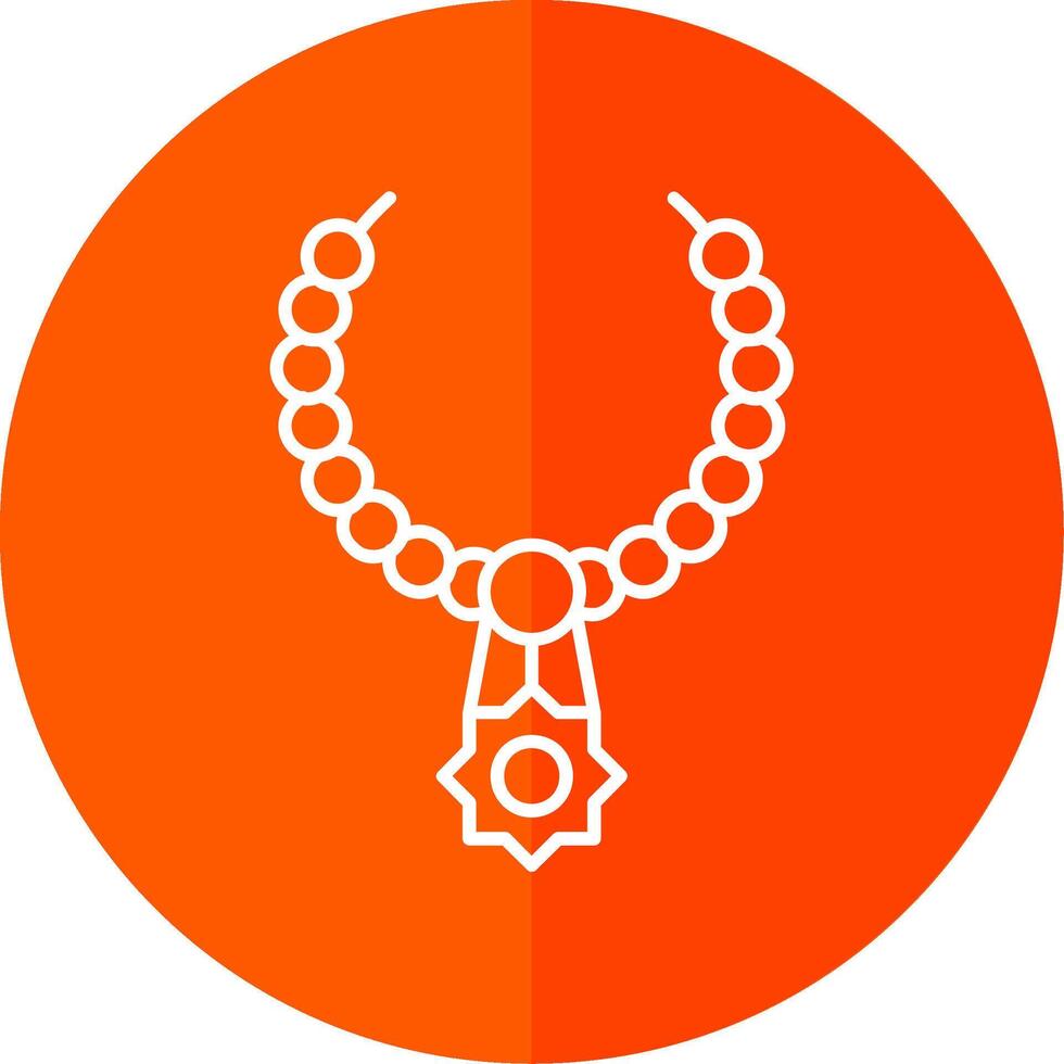 Necklace Line Red Circle Icon vector