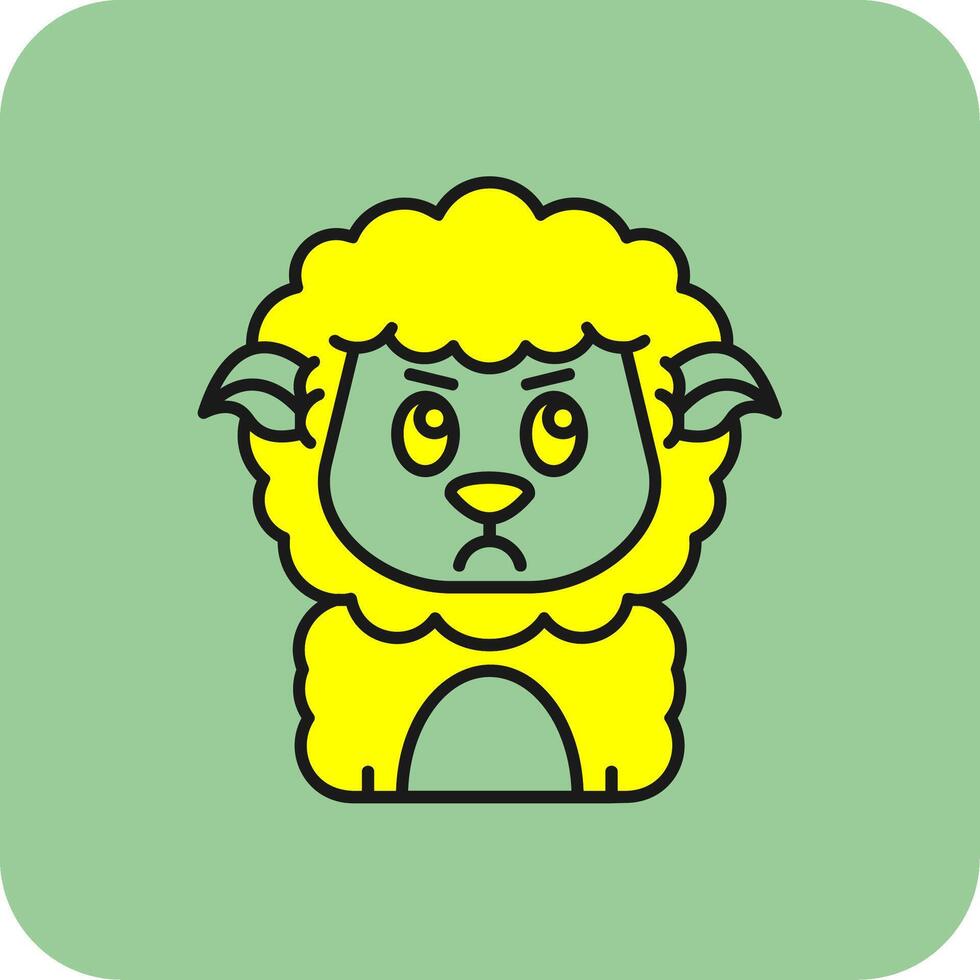 Angry Filled Yellow Icon vector
