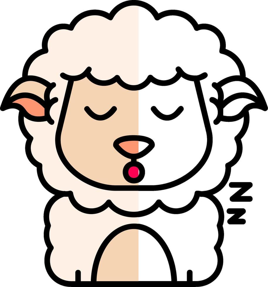 Sleep Filled Half Cut Icon vector