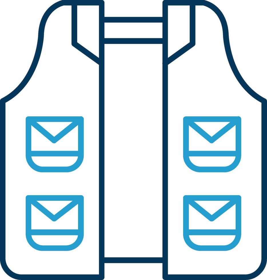 Vest Line Blue Two Color Icon vector