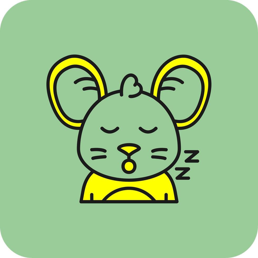 dormir lleno amarillo icono vector