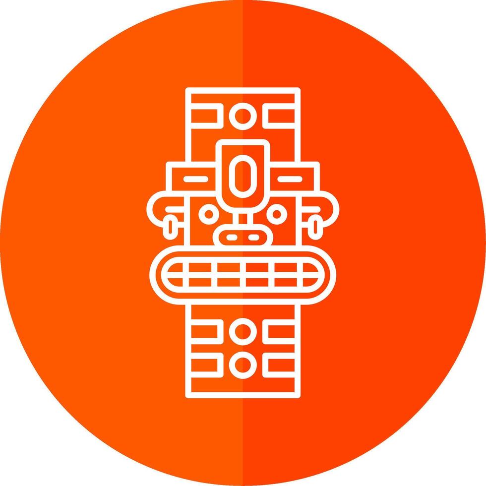Totem Line Red Circle Icon vector