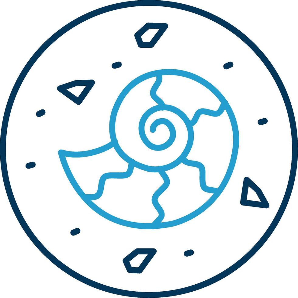 Fossil Line Blue Two Color Icon vector