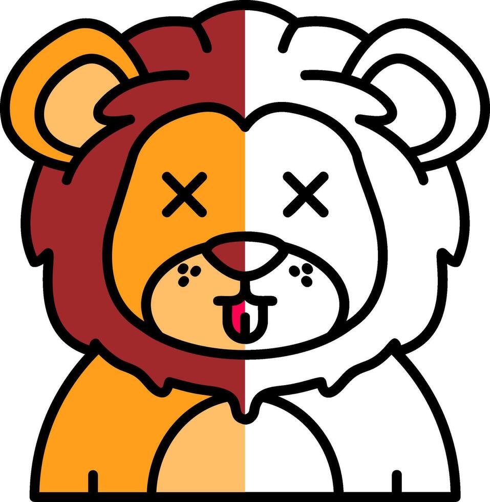 Dead Filled Half Cut Icon vector