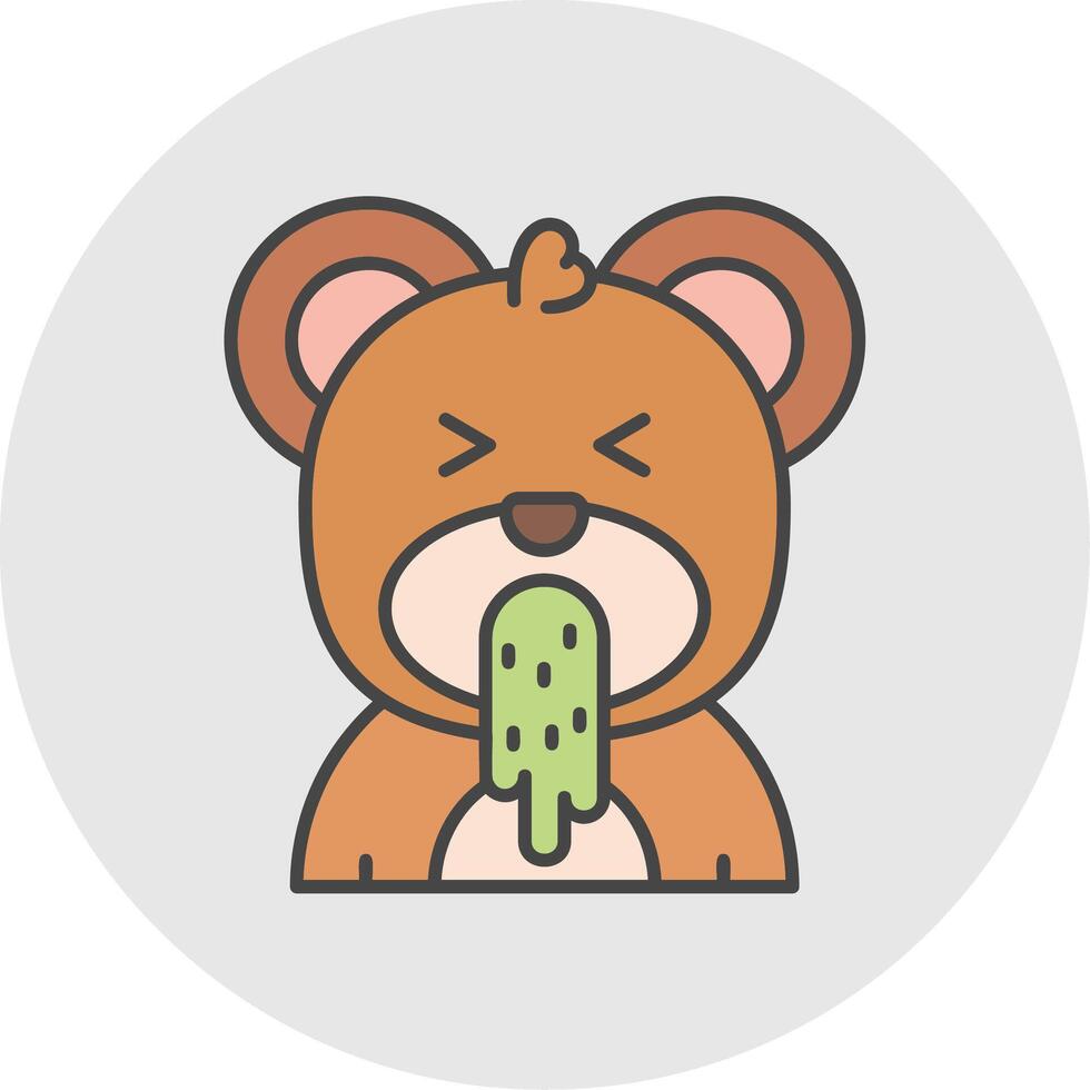 Vomit Line Filled Light Circle Icon vector