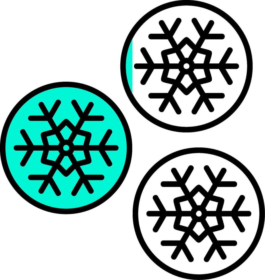 Snowball Filled Half Cut Icon vector