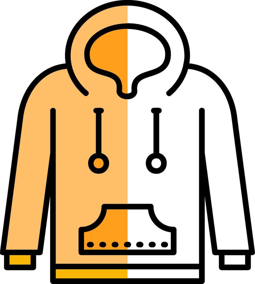 Hoodie Filled Half Cut Icon vector