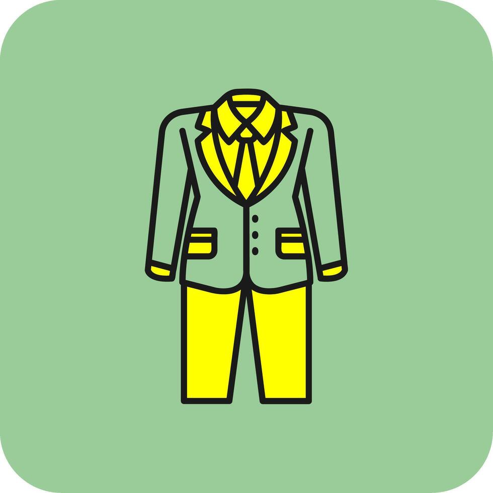 Suit Filled Yellow Icon vector