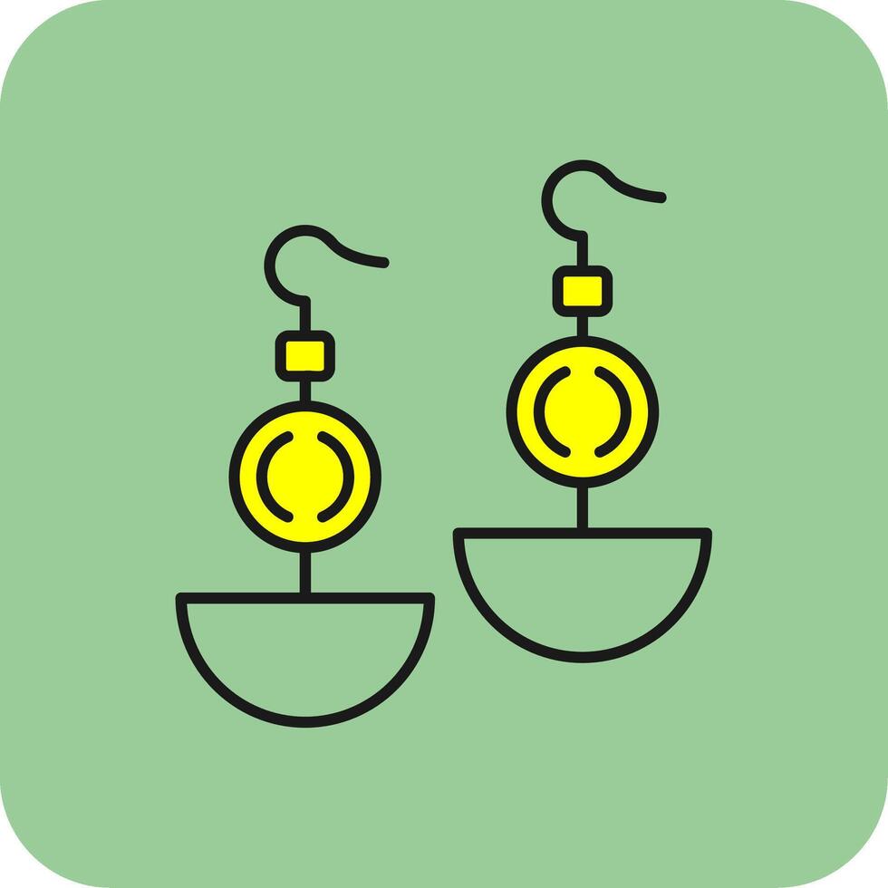 Earrnings Filled Yellow Icon vector