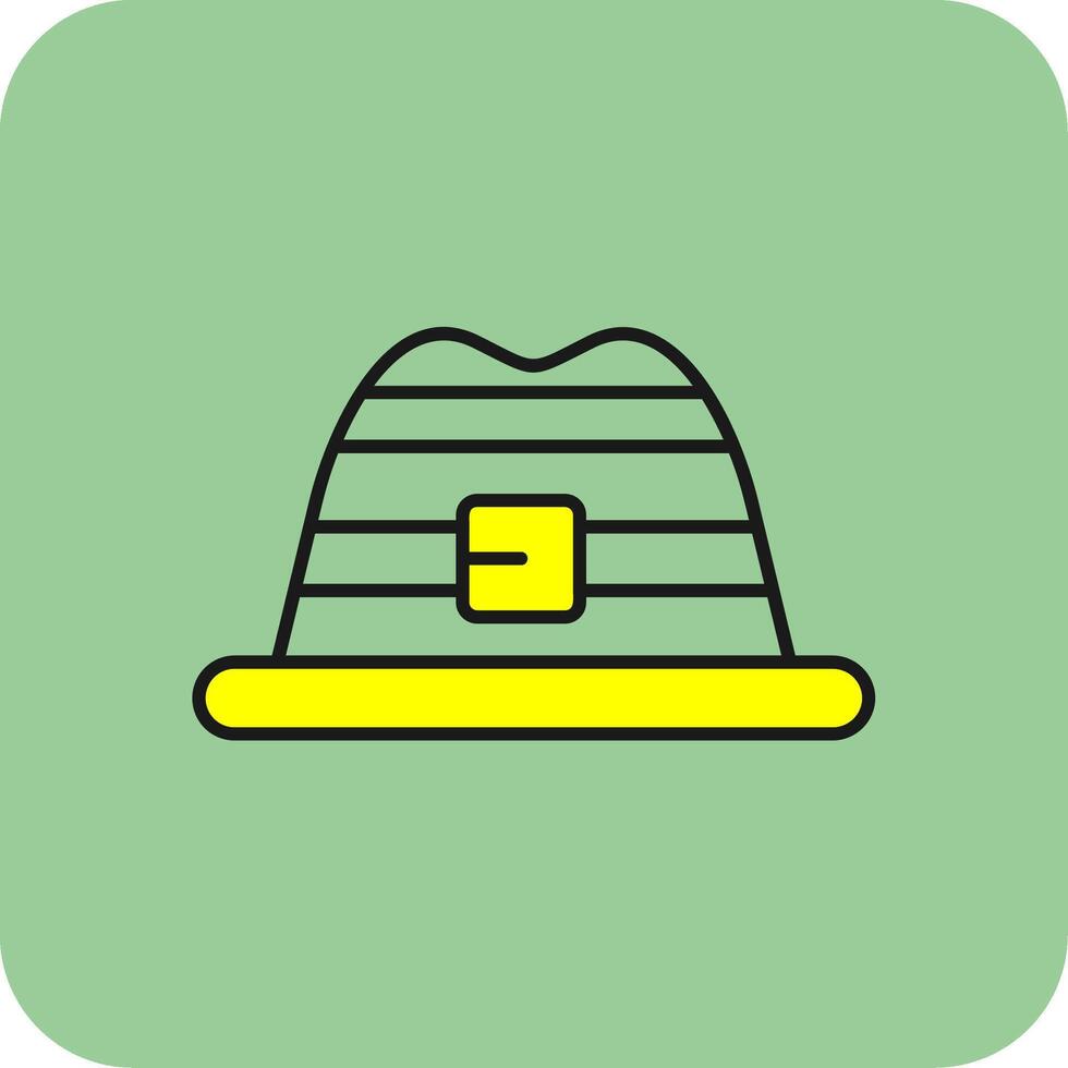 Hat Filled Yellow Icon vector