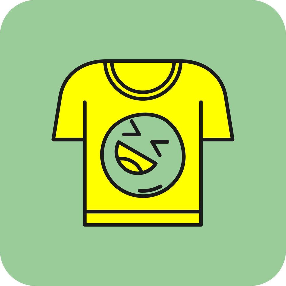 Tee Filled Yellow Icon vector