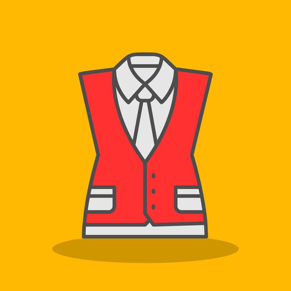 Waistcoat Filled Shadow Icon vector