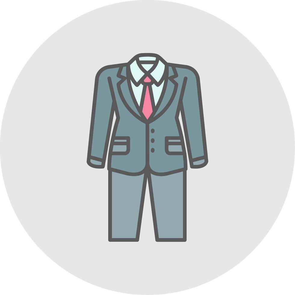 Suit Line Filled Light Circle Icon vector