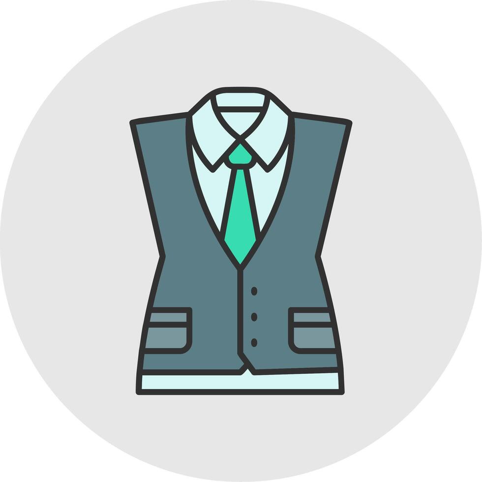 Waistcoat Line Filled Light Circle Icon vector