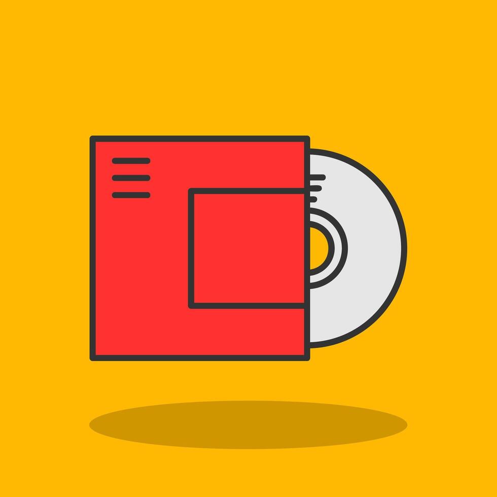 Disc Filled Shadow Icon vector