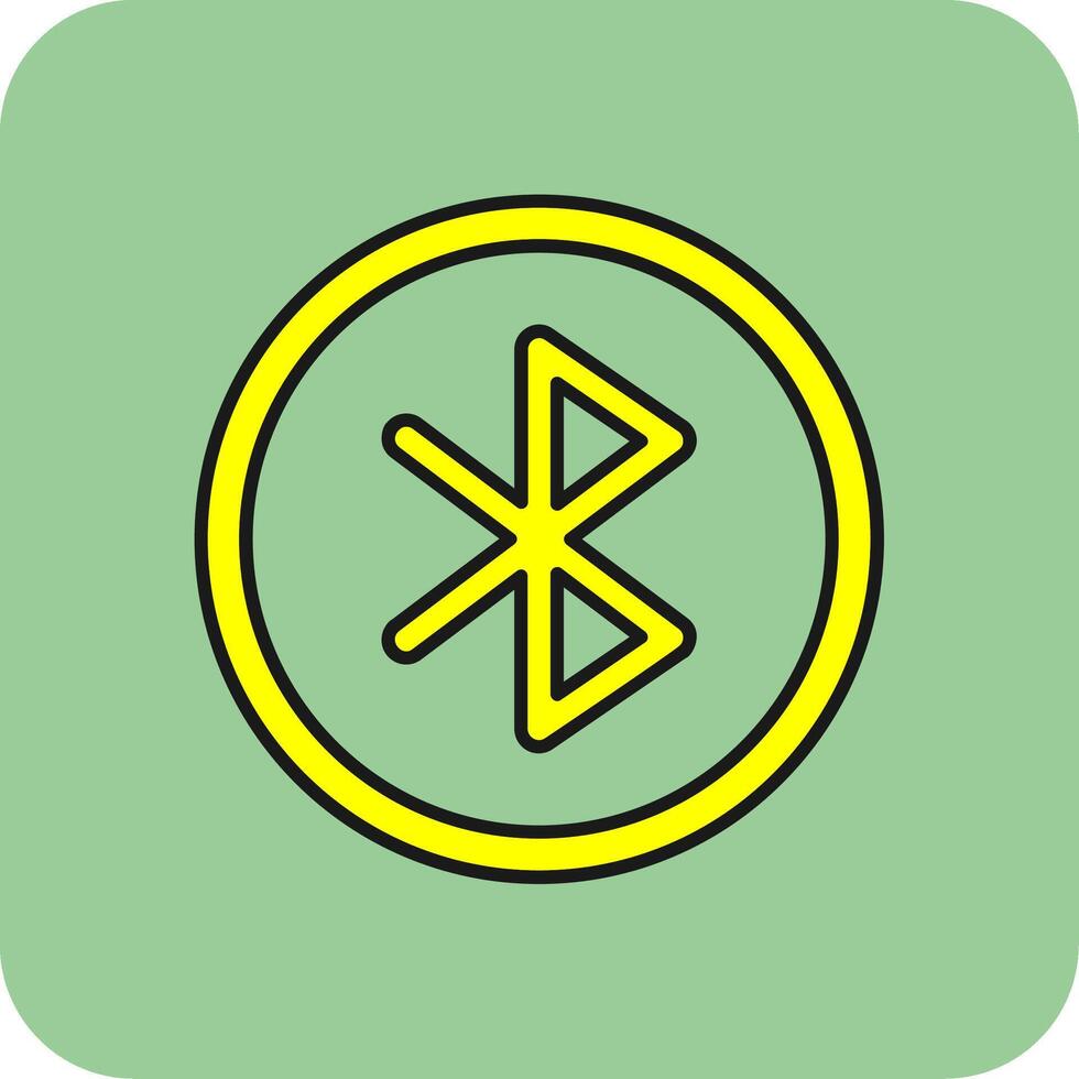 Bluetooth Filled Yellow Icon vector