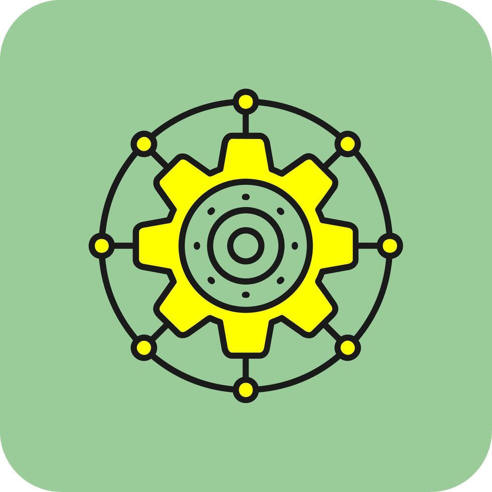 Setting Filled Yellow Icon vector