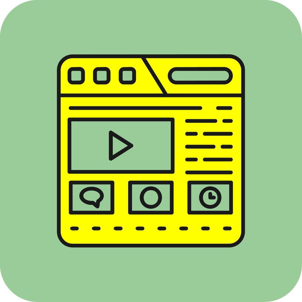 Website Filled Yellow Icon vector