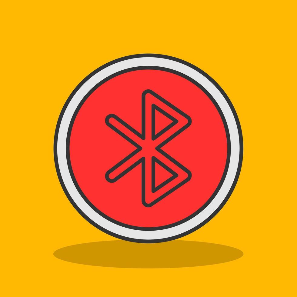 Bluetooth Filled Shadow Icon vector