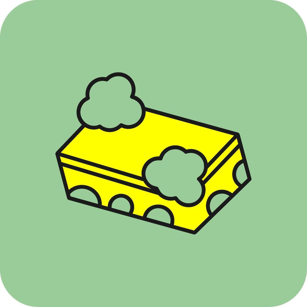 Sponge Filled Yellow Icon vector