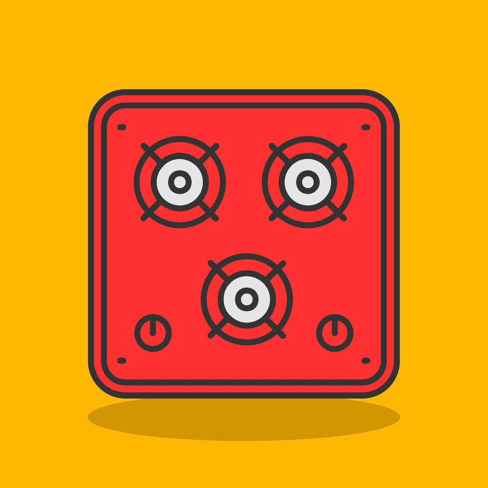 Stove Filled Shadow Icon vector