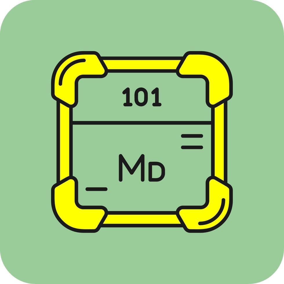 Mendelevium Filled Yellow Icon vector