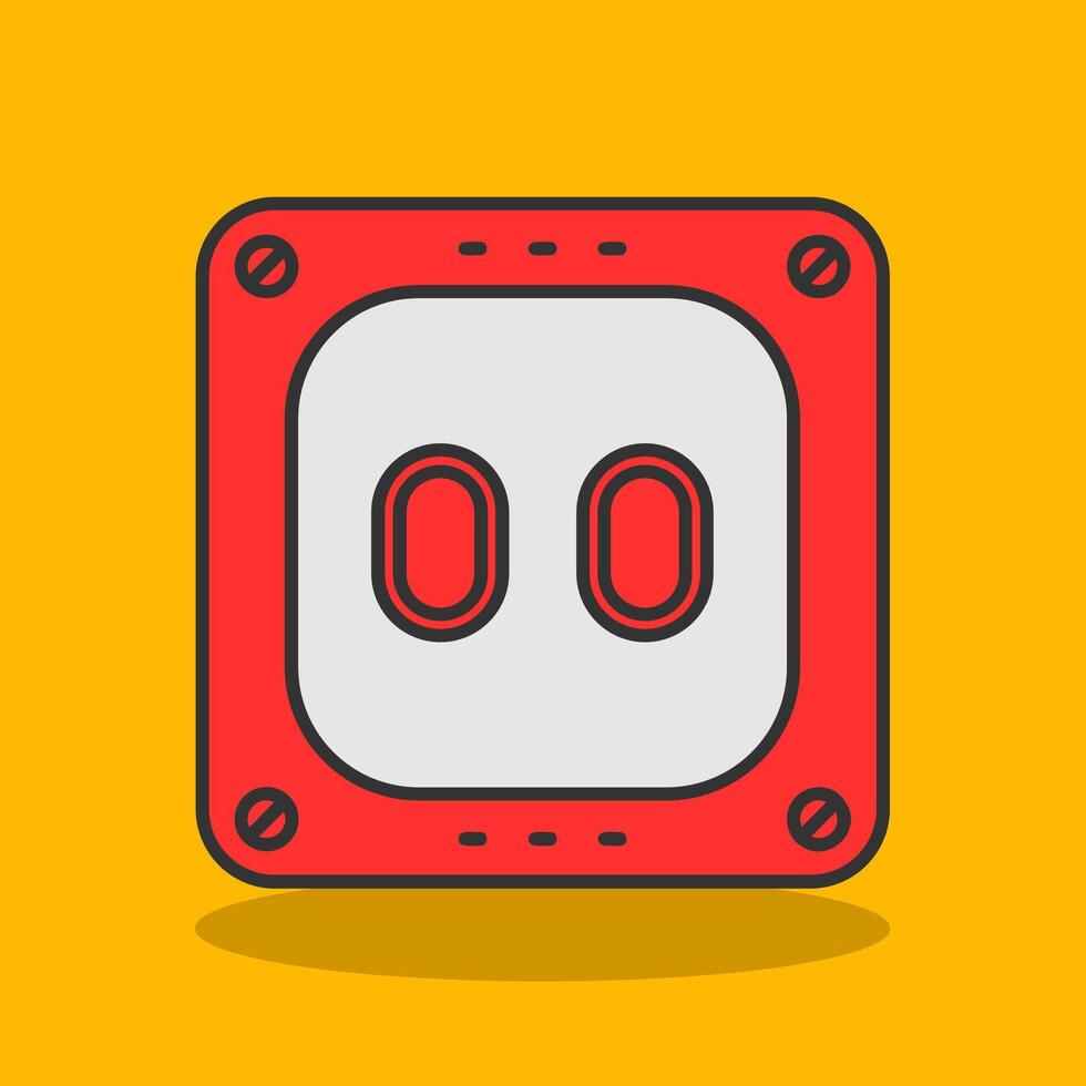 Socket Filled Shadow Icon vector