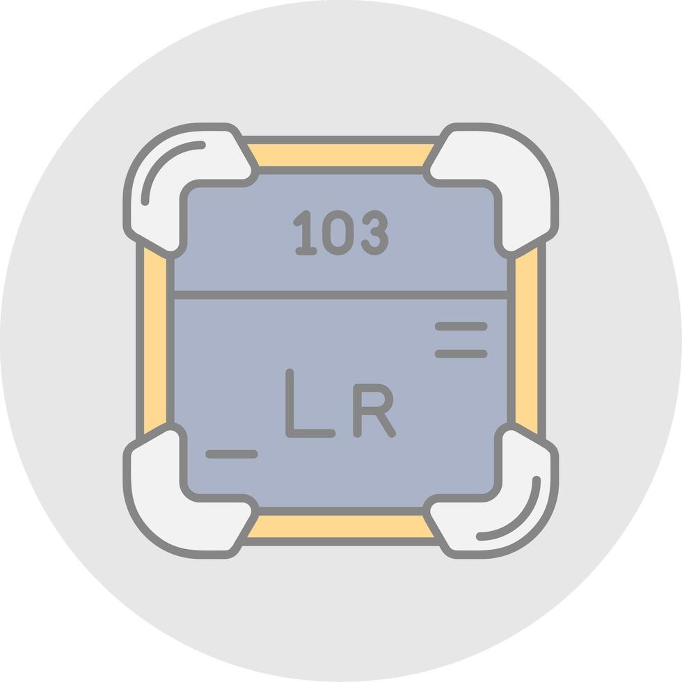 Lawrencium Line Filled Light Circle Icon vector