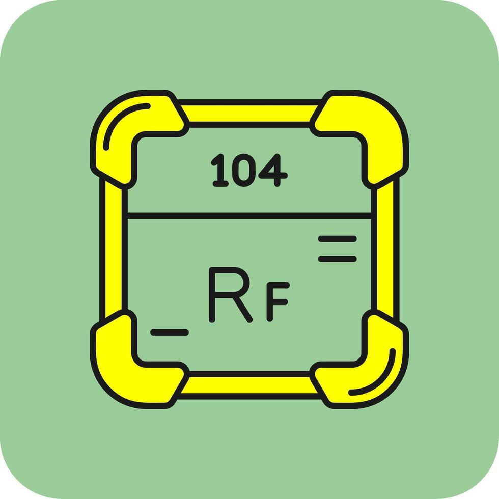 Rutherfordium Filled Yellow Icon vector