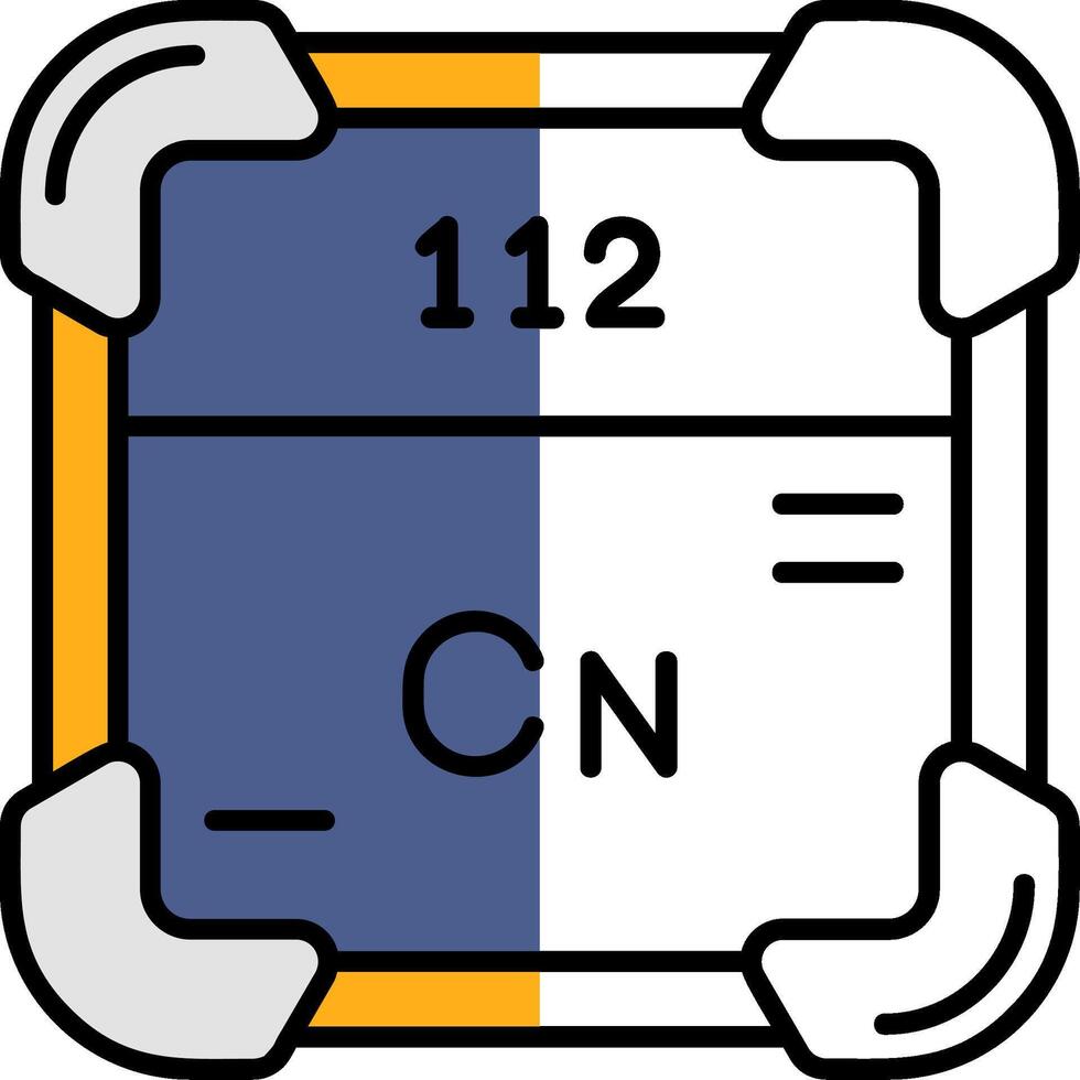 Copernicium Filled Half Cut Icon vector