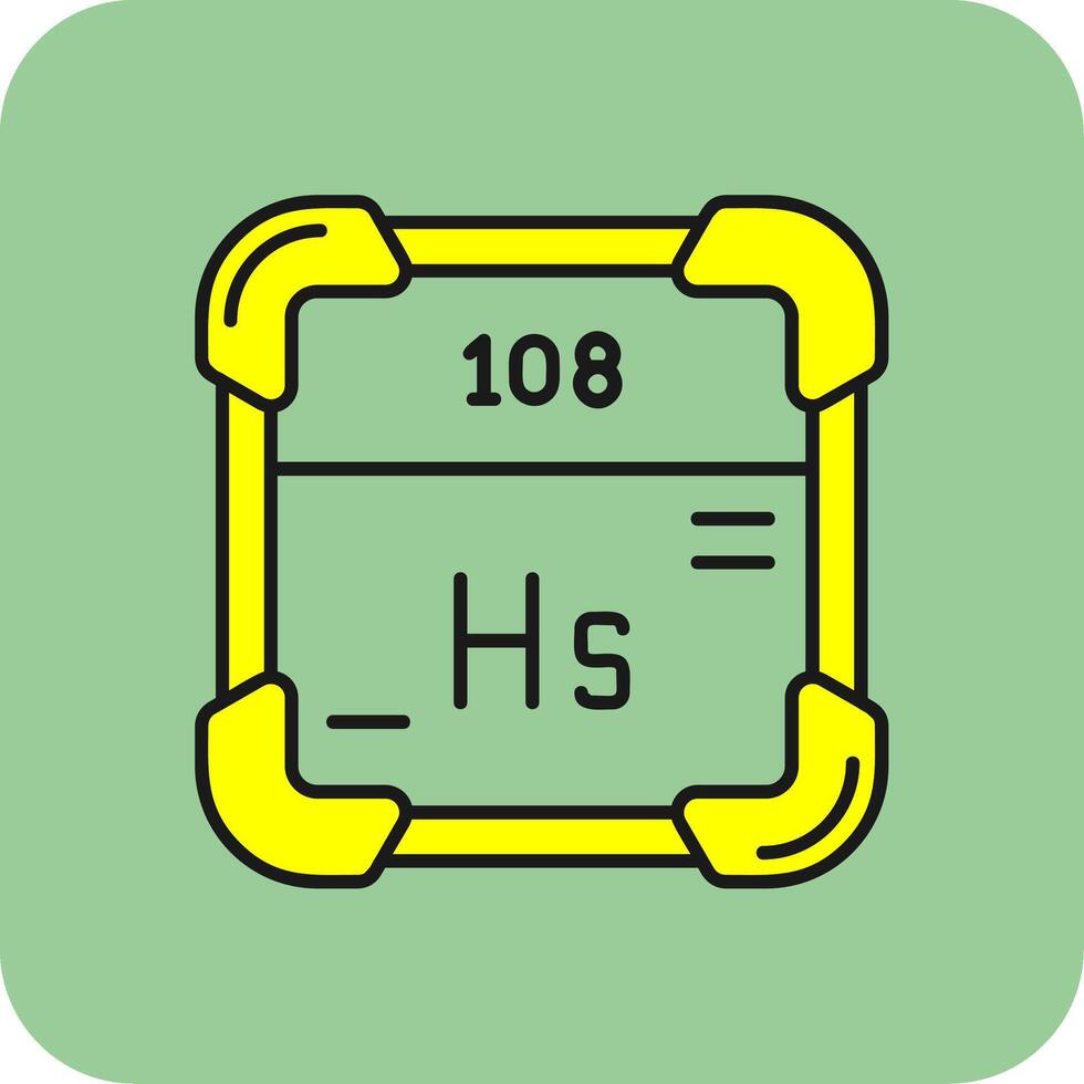 Hassium Filled Yellow Icon vector