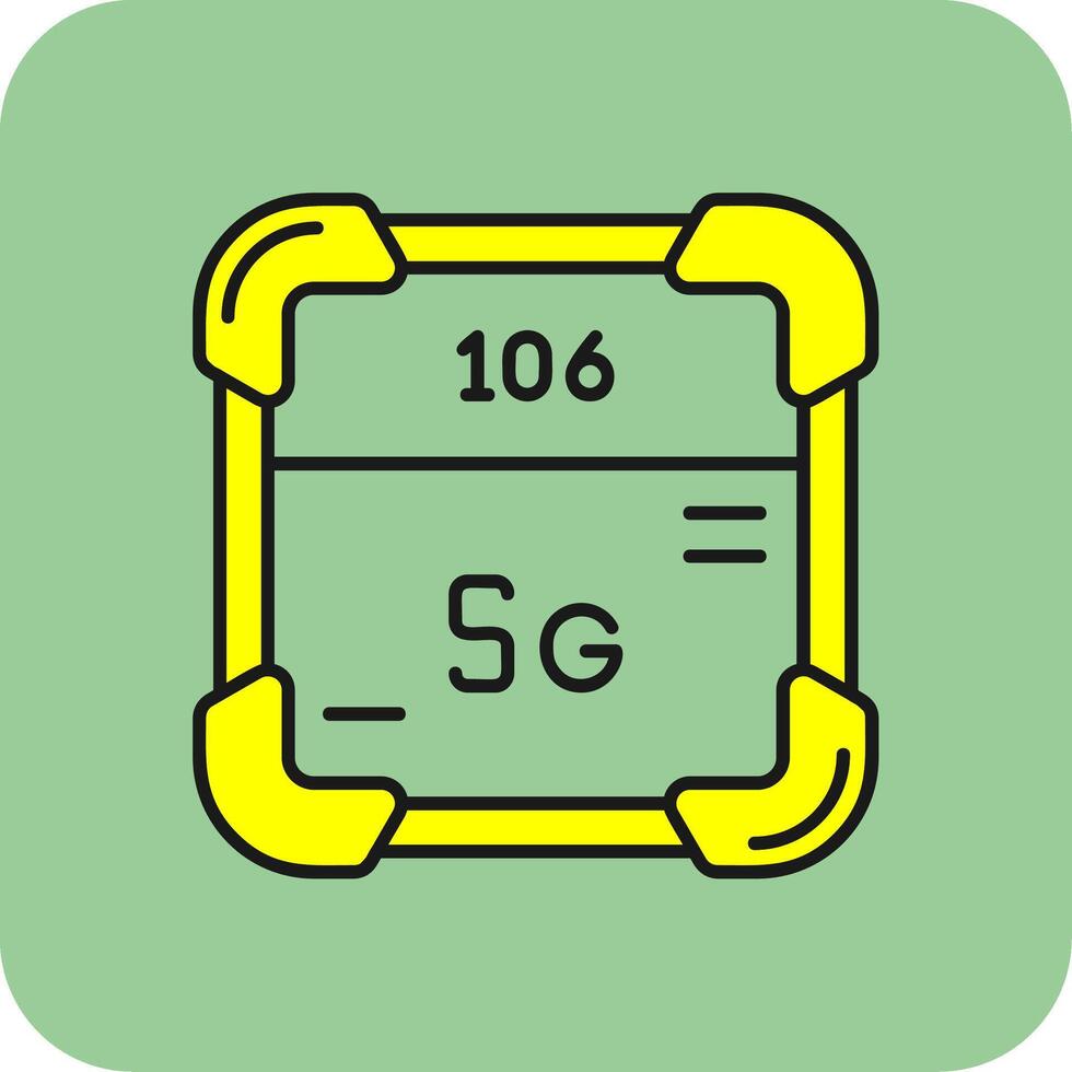 Seaborgium Filled Yellow Icon vector