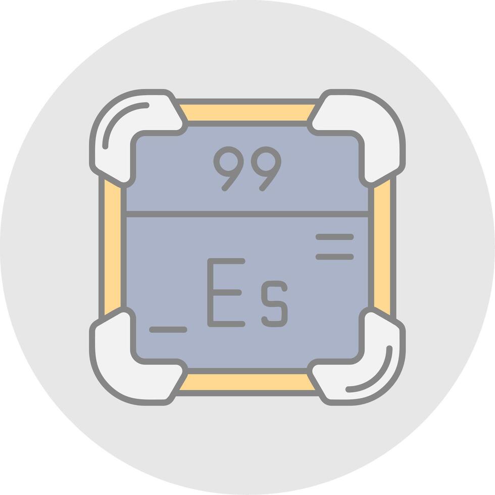 Einsteinium Line Filled Light Circle Icon vector