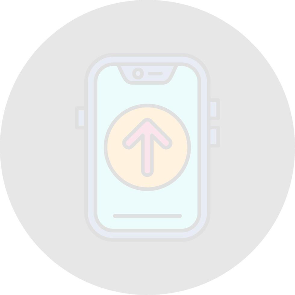 Up Line Filled Light Circle Icon vector