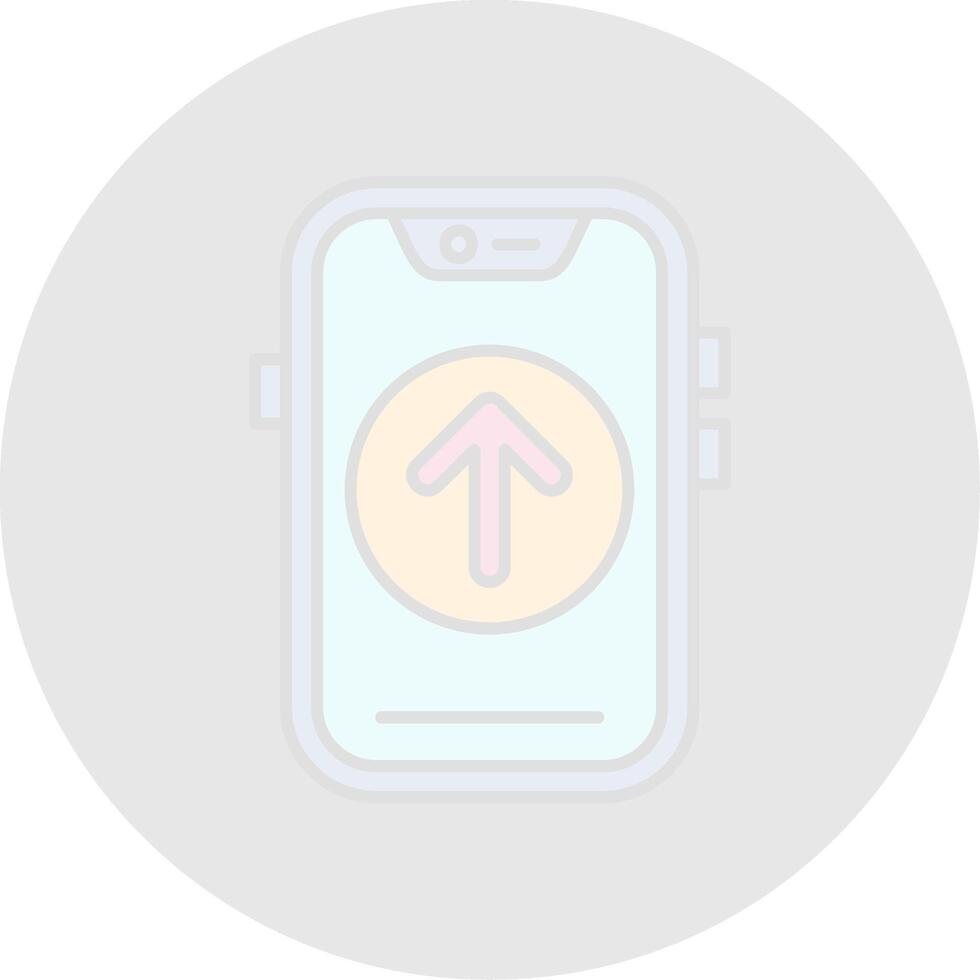 Up Line Filled Light Circle Icon vector