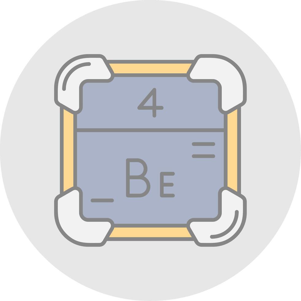 Beryllium Line Filled Light Circle Icon vector