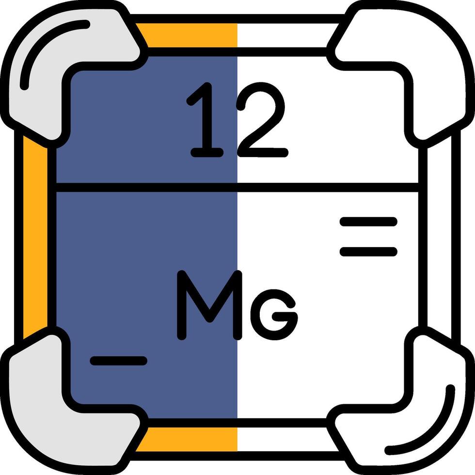 Magnesium Filled Half Cut Icon vector