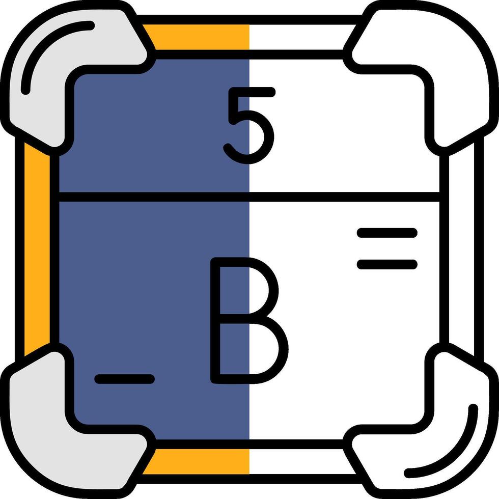 Boron Filled Half Cut Icon vector