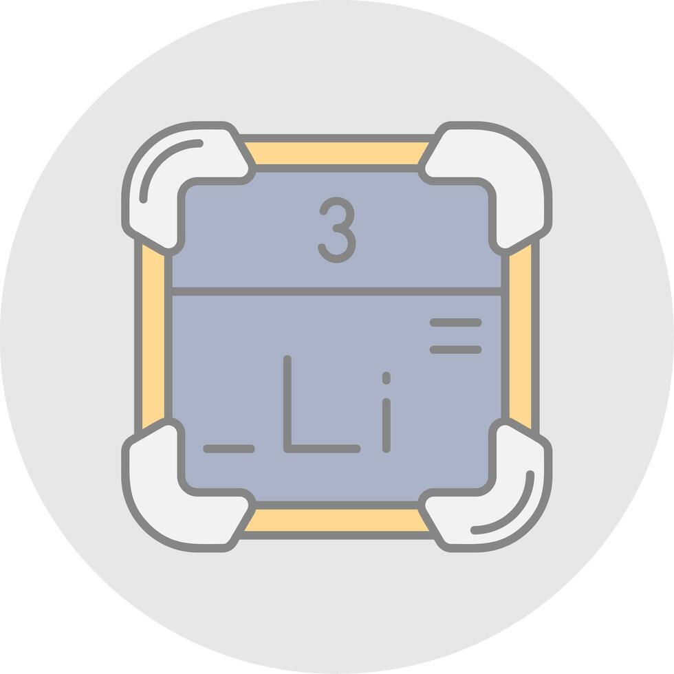Lithium Line Filled Light Circle Icon vector