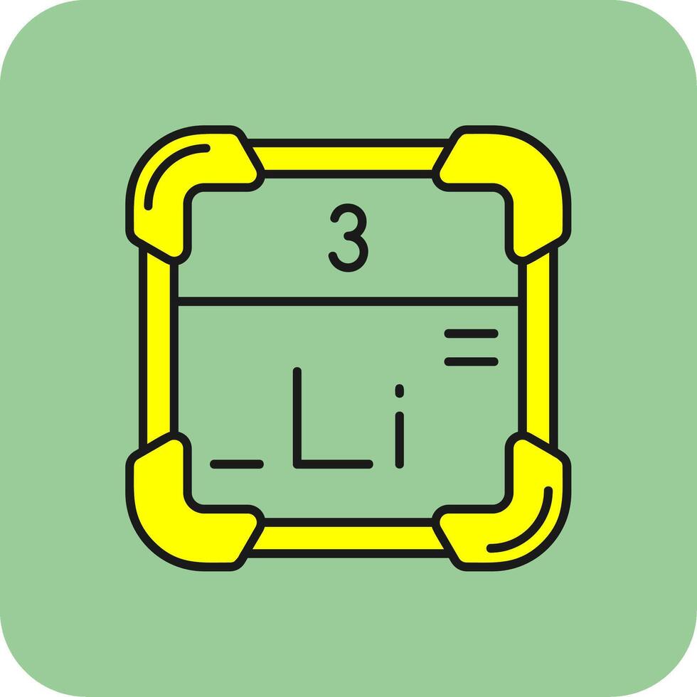 Lithium Filled Yellow Icon vector
