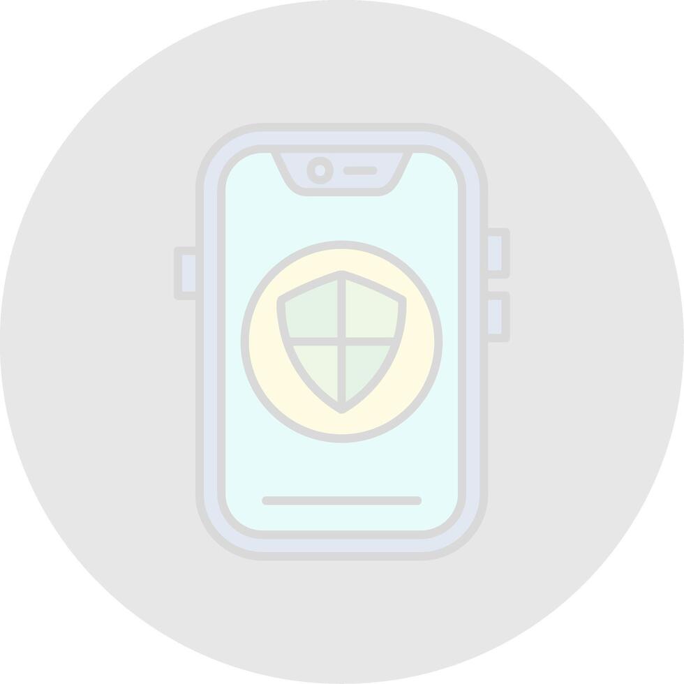 Shield Line Filled Light Circle Icon vector