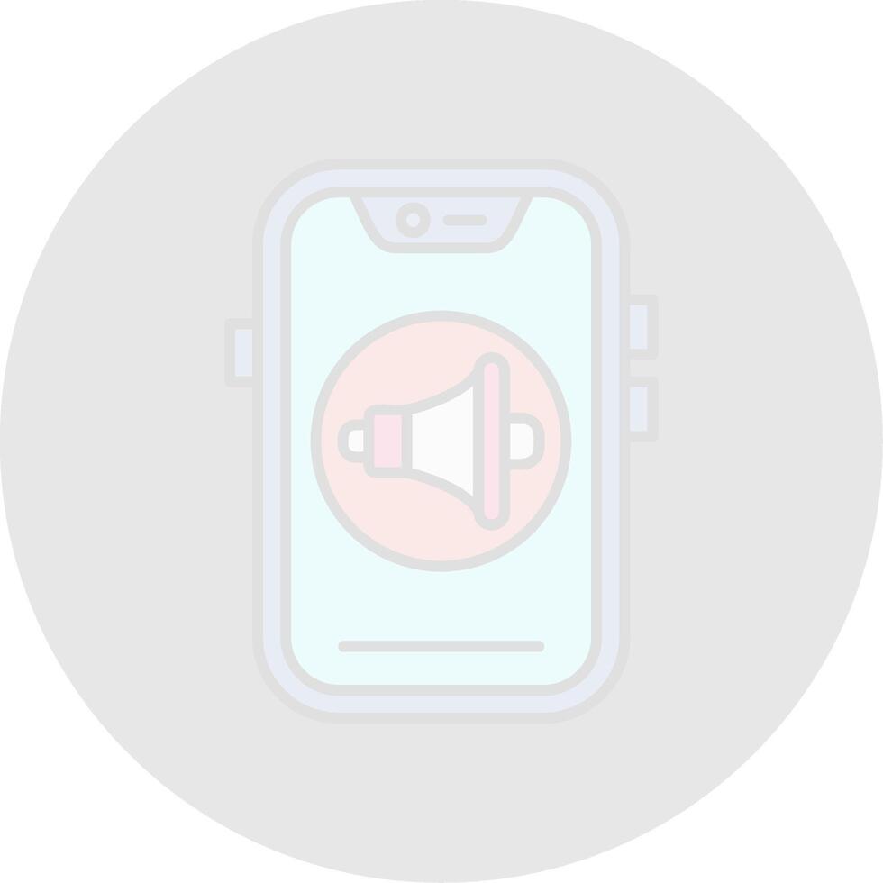 Sound Line Filled Light Circle Icon vector