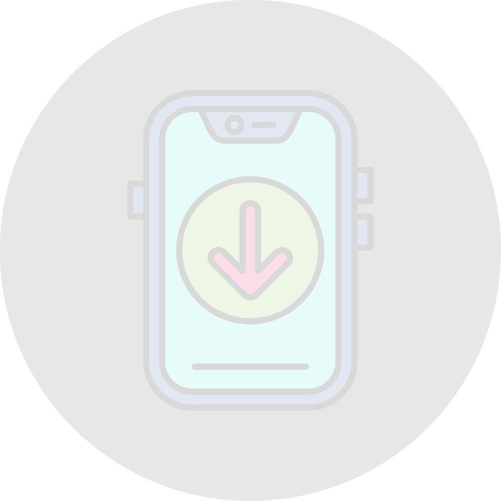 Down Line Filled Light Circle Icon vector