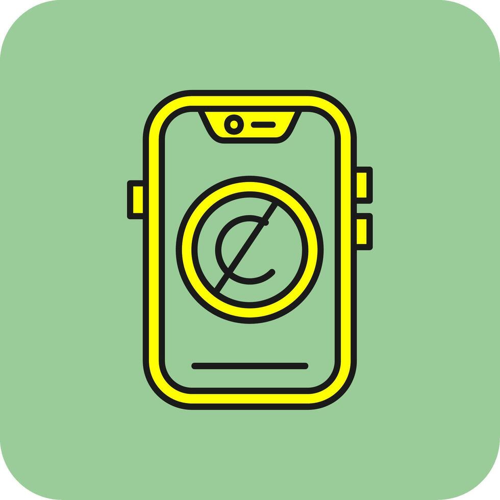 Copyright Filled Yellow Icon vector